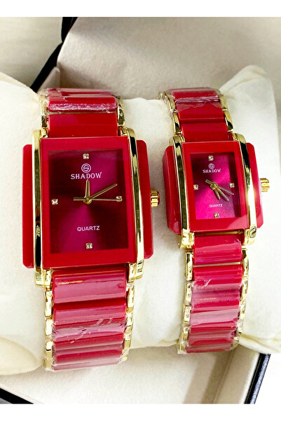 SHADOW Luxurious Couple Watch Set - Elegant Rectangular Two-Tone Design