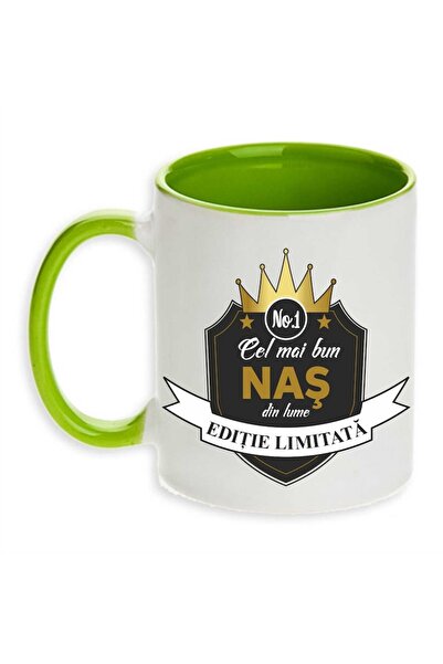 CRD PRINT Personalized Ceramic Mug "The Best Godfather", Green, 330 ml