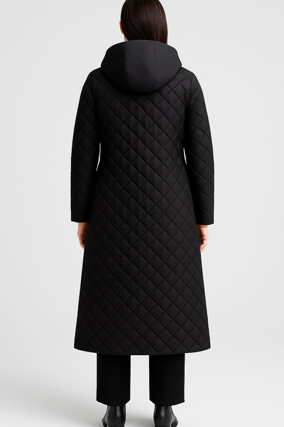 ARL Hooded Black Trench Coat with Zippers and Snap Buttons