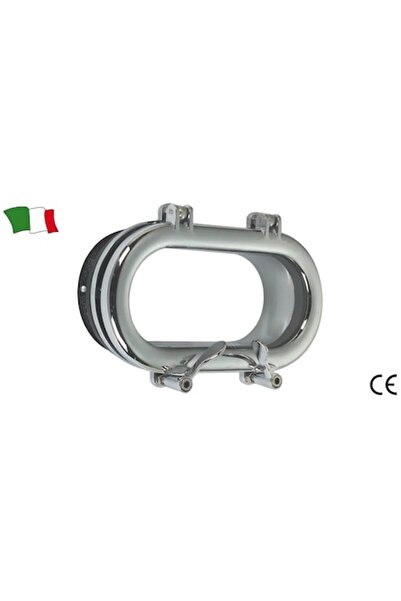 GFN Hublou oval din alamă cromată, 120 x 340 mm, sticlă 115 x 330 mm, gât 50 mm, contraflanșă 3 mm