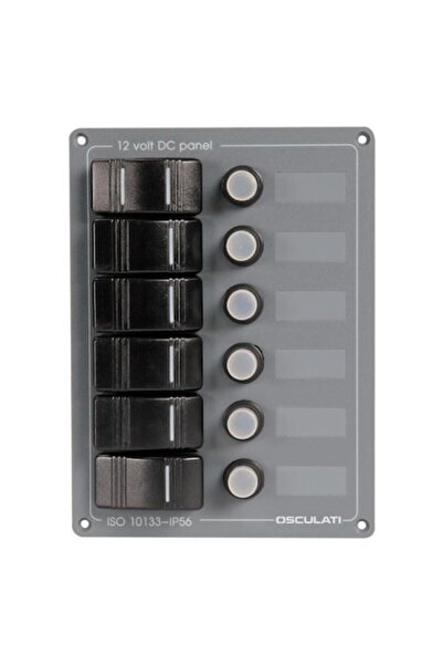OSCULATI Panou vertical din aluminiu cu 6 întrerupătoare,