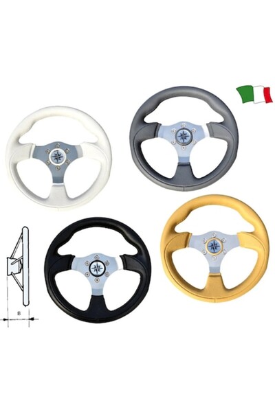 TNG Outdoor Volan din oțel inoxidabil cu trei spițe G.F.N., alb