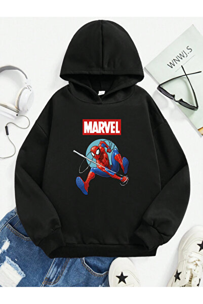 SVART WEAR Hanorac pentru copii cu buzunar cangur, imprimat, 100% bumbac tricou
