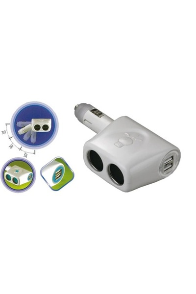 GFN Dual Car Cigarette Lighter Adapter with 2 USB Ports 12V