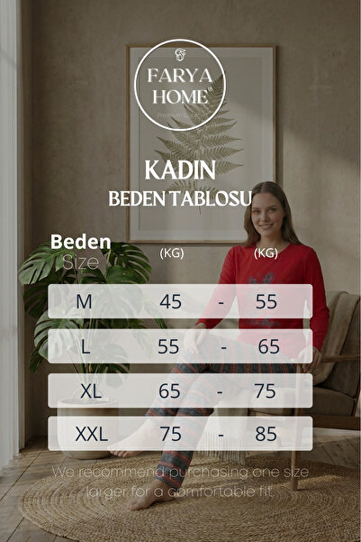 Farya Home Dreamy Cotton Patterned 2 Yarn Long Sleeve Pajama Set