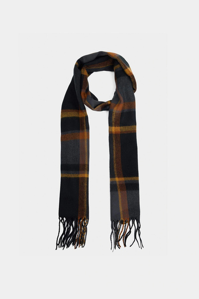 DeFacto C8270Axbk27 Black Men's Checkered Woven Scarf