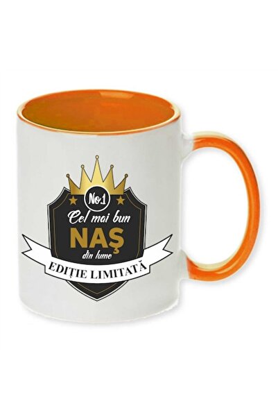 CRD PRINT Personalized mug 'Best Godfather', Orange, Ceramic, 330 ml