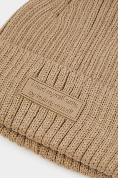 DeFacto A6334Axbn1 Brown Women's Woven Label Beret