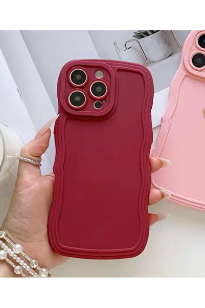 FİŞNEİLETİŞİM حافظة آيفون 14 بروماكس متوافقة مع اللون الأحمر الداكن