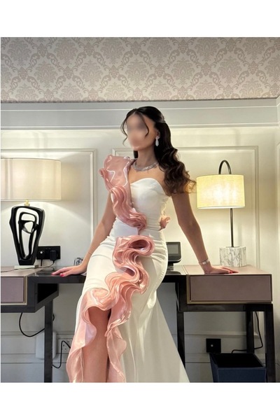 Loren Soft white evening and special occasion dress