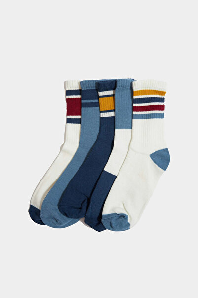 DeFacto F4722A8Kr1 Multi-Colored Boys' 5-Piece Cotton Long Socks