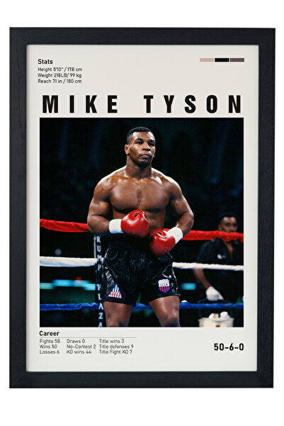 gxe.art Pictură cu poster înrămată în lemn de Mike Tyson – Design de legenda ...