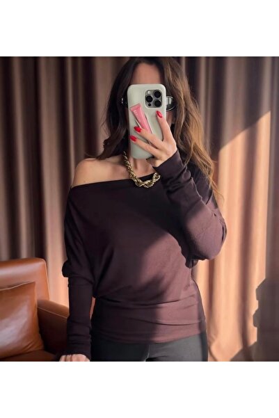 CADDELAMODA بلوزة نسائية مودال بدون أكتاف