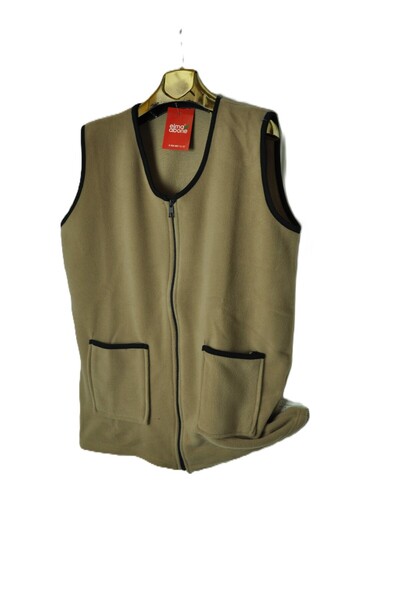elma abone New Season Plus Size Zippered Fleece Vest