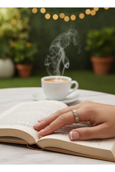 Toka Delisi خاتم ذهبي نسائي مرصع بحجر الزركون