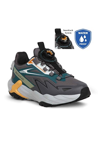 BUCKHEAD 3055 Napolyon Αδιάβροχα-Ανατομικά Παιδικά Παπούτσια. Σκούρο γκρι