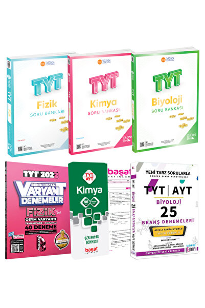 Üç Dört Beş Yayıncılık TYT Fizik+Kimya+Biyoloji Soru Bankası+Deneme+Yaprak Test
