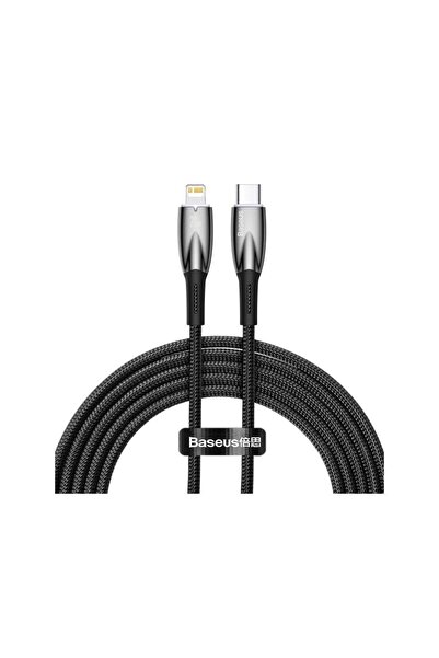 Baseus Cablu Date si Incarcare USB-C - Lightning Glimmer Series 20W 2m Negru ...