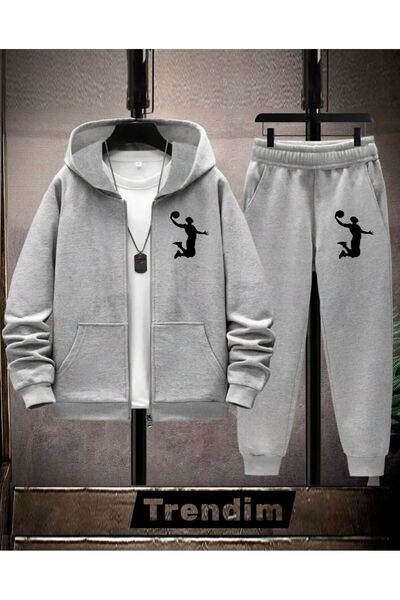 HerTarzınTrendi Unisex Hooded Sports Tracksuit Set Printed Football Golf Bask...