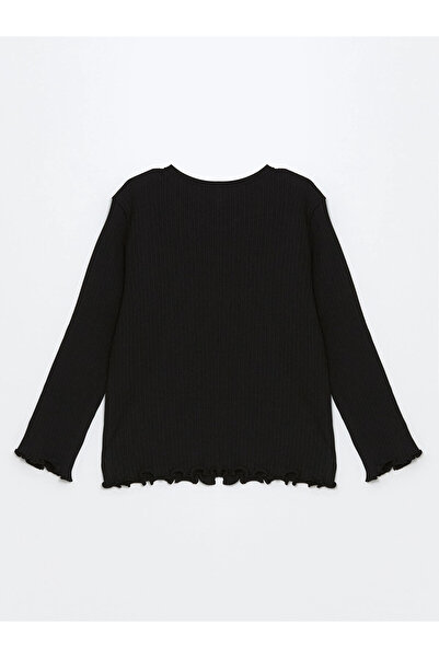 LC Waikiki Lcw Kids Black Crew Neck Basic Girls' T-Shirt