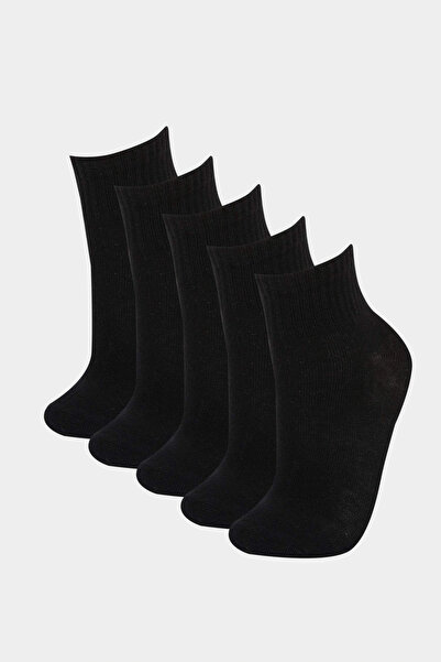 DeFacto C3657A8Bk21 Black Boys' 5-Piece Cotton Long Socks