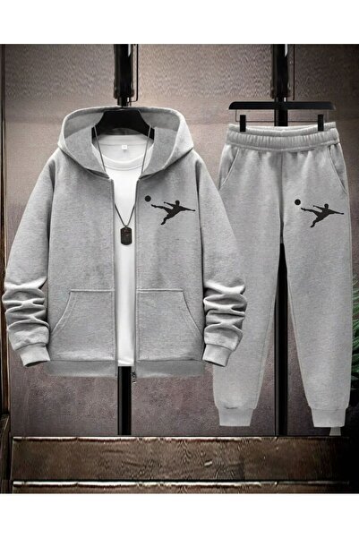 HerTarzınTrendi Unisex Hooded Sports Tracksuit Set Printed Football Golf Bask...