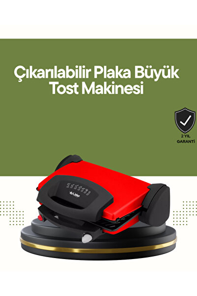 ZERO LAND XMPDBY Profesyonel 2000W Tost Makinesi – Ayarlanabilir Termostat ve...