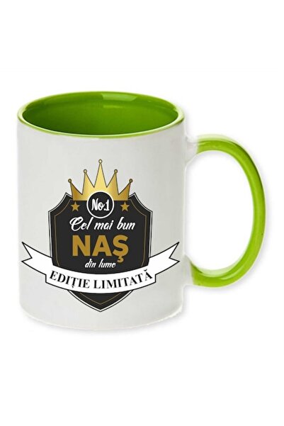 CRD PRINT Personalized Ceramic Mug "The Best Godfather", Green, 330 ml