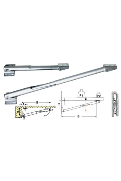 GFN Suport telescopic pentru masă, diametru 20 mm, reglare 20-30 mm, aliaj ușor