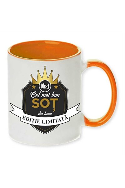 CRD PRINT Personalized mug with print "Best Husband", Orange, Ceramic, 330 ml,