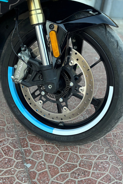 Banxtre CFMOTO 450SR için Çift Renki Çeyrekli Jant Şeridi Sticker Seti (8 Parça)