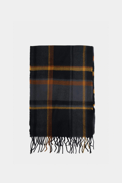 DeFacto C8270Axbk27 Black Men's Checkered Woven Scarf