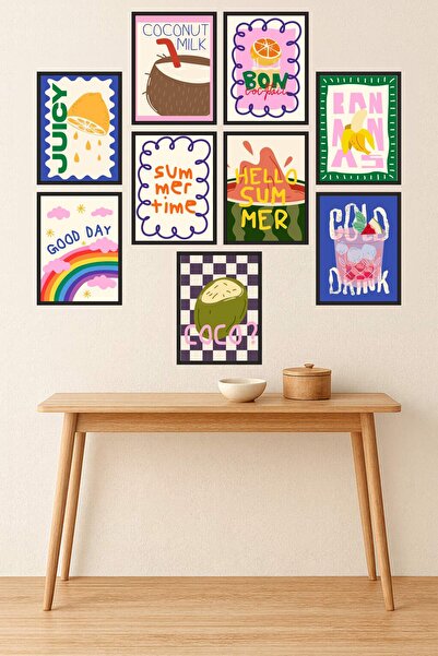 UNT Цветни плакати с лятна тематика – комплект декоративни картини от МДФ без...