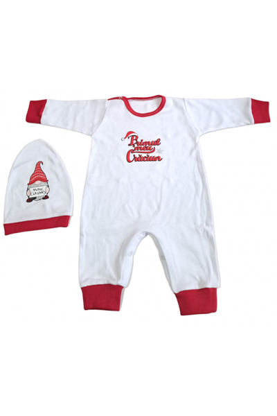 Bubu Kids Creations Baby Christmas Romper and Hat - Made in Romania