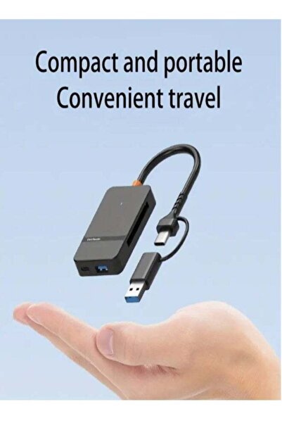 Generic Multi-Functional 8-in-1 USB-C & USB-A Card Reader, Supports SD/TF/CF/MS Cards and USB Flash Drives