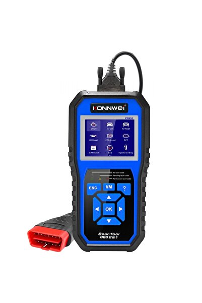 KONNWEİ KW450 Πλήρης OBD2 Διαγνωστικός Ελεγκτής Αυτοκινήτου, με Πολλαπλές Λει...