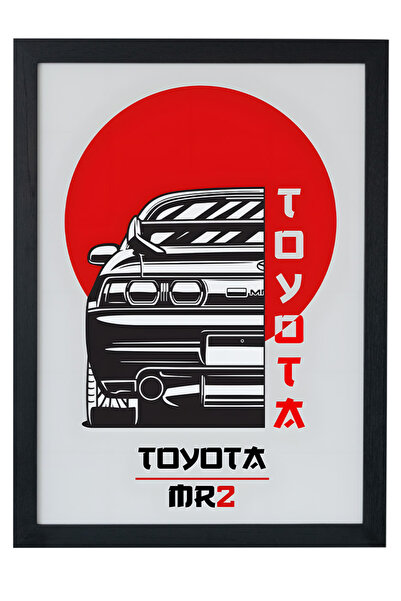 gxe.art Εικονογράφηση αφίσας με ξύλινο πλαίσιο Toyota MR2 – Μεσαίος κινητήρας...
