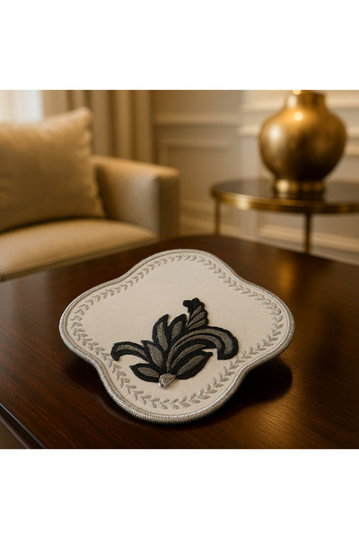 Durushe 2-Piece Handmade Premium Coffee Presentation Coaster – Embroidered Stylish Presentation Coaster, Special Product for Christmas Gifts