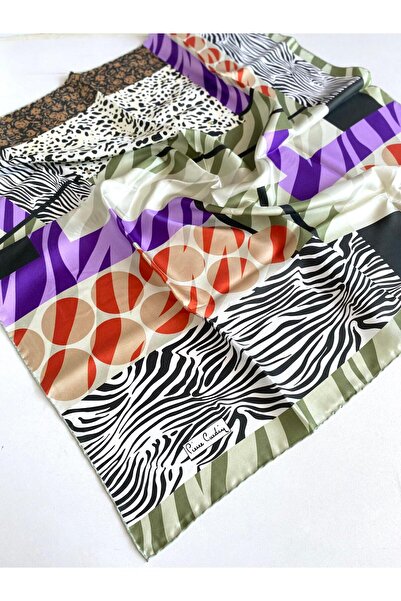 Pierre Cardin Tivil Pure Silk Silk Scarf 7901438 - 951 Green Mixed Pattern