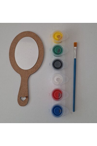 Ebrulisler 1 Ahşap El Aynası 1 Boya 1 Fırça Okul Kreş Aktivite Etkinlik Aile Katılımı Boyama