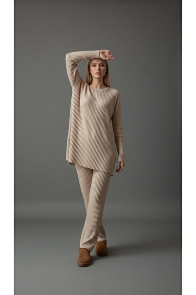 new ats Knitwear Ribbed Knit Winter Double Suit
