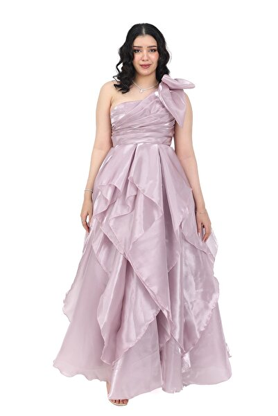 modern designer فستان سهرة بفونكة فخمة على الكتف