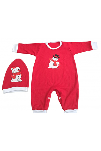 Bubu Kids Creations Baby Christmas Romper and Hat - Made in Romania