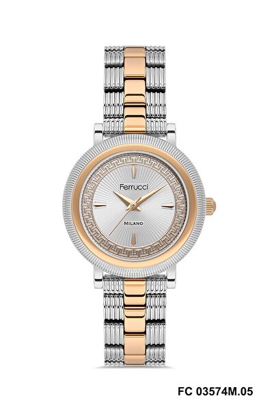Ferrucci Rose Silver Color Women's Wristwatch and Bracelet