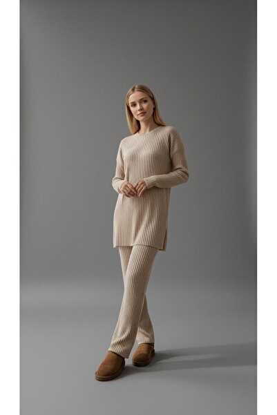 new ats Knitwear Ribbed Knit Winter Double Suit