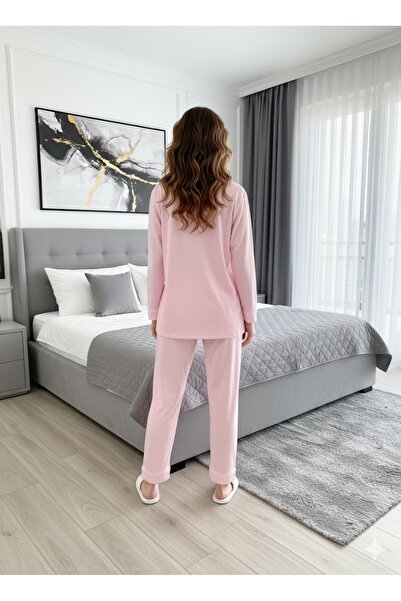 Lienna Long Sleeve Piped Shirt Collar Modal Cotton Pajama Set Lna30Ptly01
