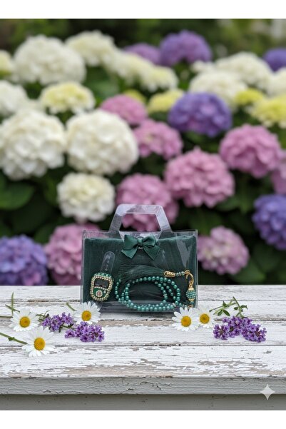 lifestyling Transparent Box Scarf Prayer Beads Stone Zikirmatik Set Gift Mevlüt Hajj Umrah Gift