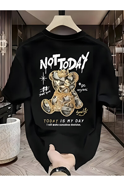 Printiva Unisex Oversize ΟΧΙ ΣΗΜΕΡΑ Με στάμπα βαμβακερό T-SHIRT με κοντό μανί...