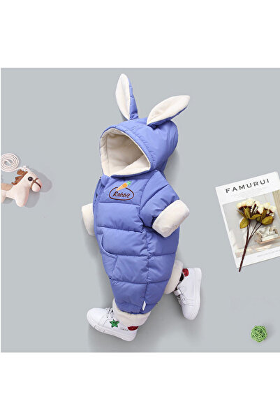 melisam.msg Kız Erkek Bebek Tavşan Kulaklı Kış Kalın Sevimli Astar Şişme Tulu...