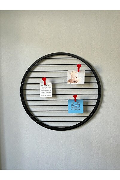 Home Metal Round Wall Panel |   40 cm Diameter Decorative Note Holder & Photo Hanging Board